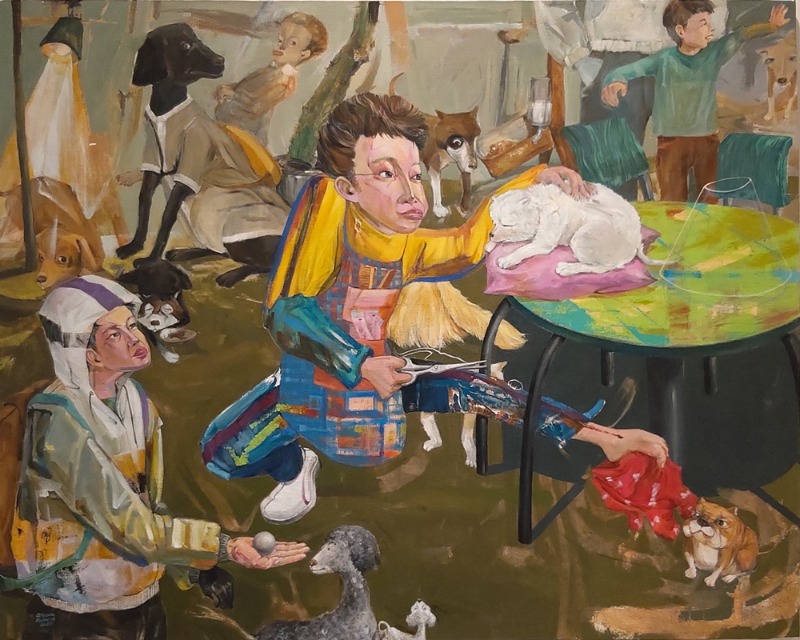 한미경,댕댕이미용실풍속도,2025,캔버스에아크릴릭,130.3x162.2cm개인전-무등현대,20250917-1.jpg