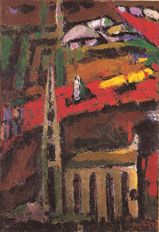 김재형 <신앙적 풍경>, 1987, 캔버스에 유채, 116.8x80.3cm