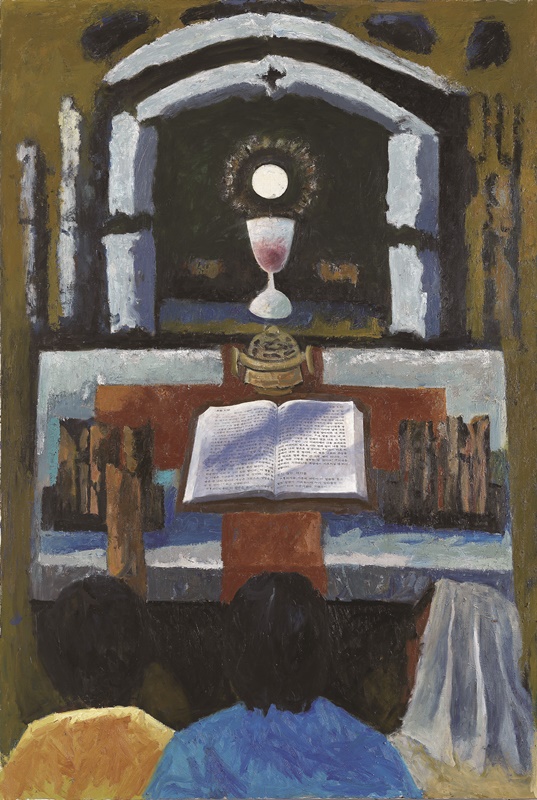 김재형 <성체조배(聖體朝拜)>, 2018, 캔버스에 유채, 193.9x112.1cm