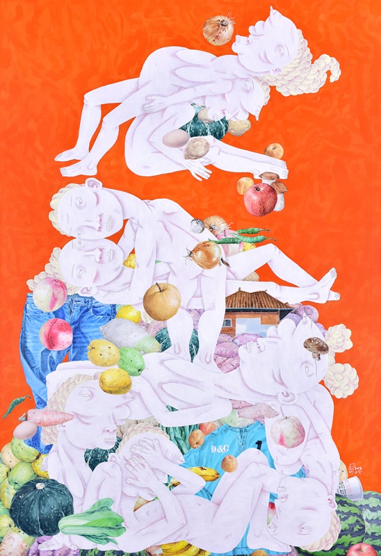박수만 <숨>, 2018, 캔버스에 아크릴릭, 194x130cm