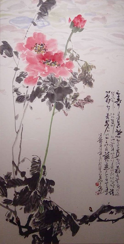 김영삼 <봄날 그 환희롬>, 2006, 한지에 수묵, 담채