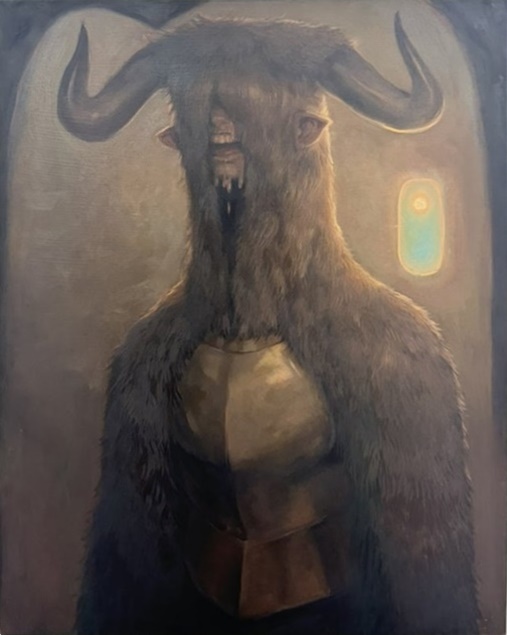 하승완 <지금 여기 괴물 - 뿔이나 슬픈 것>, 2024, 캔버스에 유채, 90.9x72.7cm