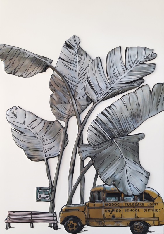 배수민 <정류장>. 2019. 합성수지에 우레탄 도장, pvc필름커팅, 82x115cm
