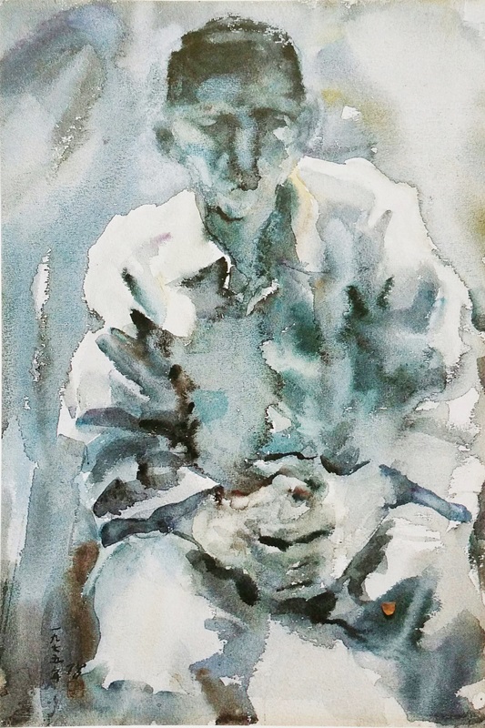 강연균 <남자>, 1975, 종이에 수채, 57x37.5cm