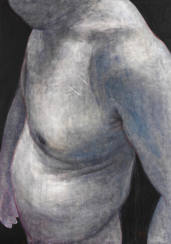 박치호 <다시 일어서는 몸>, 2022, 린넨에 아크릴