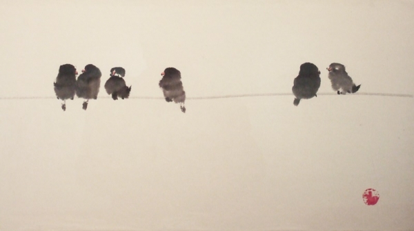 박태후 &lt;자연 속으로&gt;(부분), 2002, 한지에 먹, 35x200cm