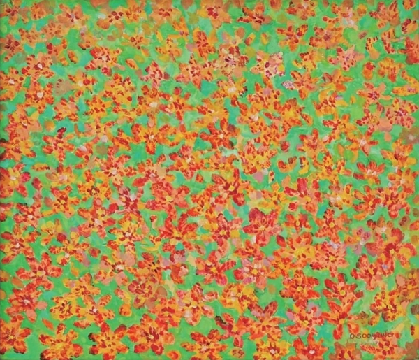 오수경 &lt;범부채&gt;, 2001, 캔버스에 유채, 45.4x53cm