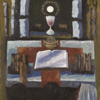 김재형 <성체조배(聖體朝拜)>, 2018, 캔버스에 유채, 193.9x112.1cm