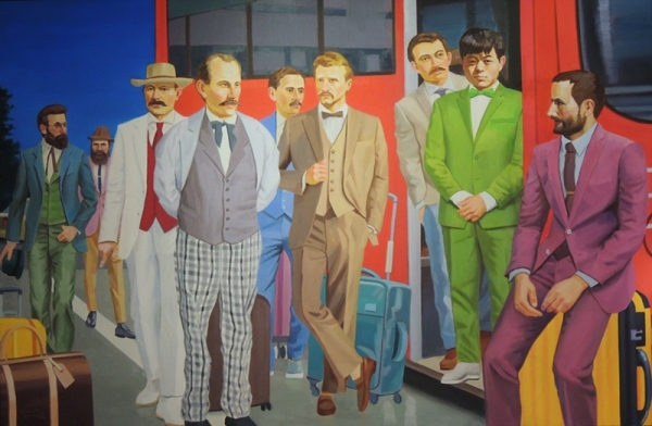 서기문 &lt;동행-전태일과 헤이마켓 열사들&gt;, 2017, 캔버스에 유채, 127x194cm