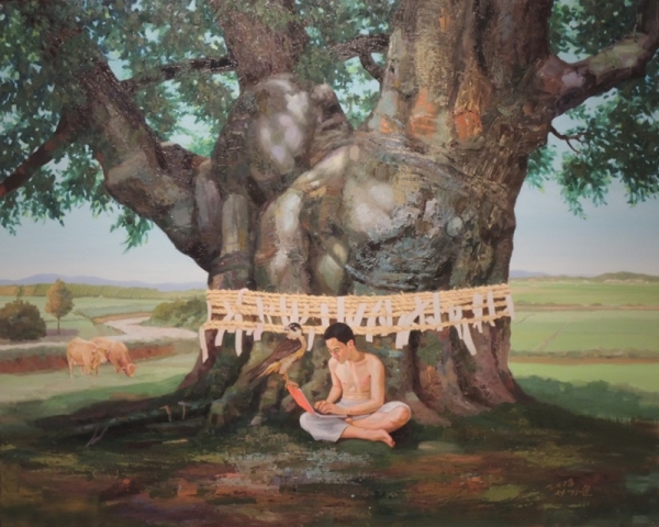 서기문 &lt;인간과 자연&gt;, 2013, 캔버스에 유채, 30.3x162cm