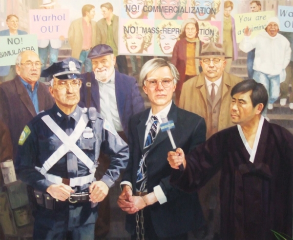 서기문 &lt;워홀의 체포&gt;, 2009, 캔버스에 유채, 145x177cm