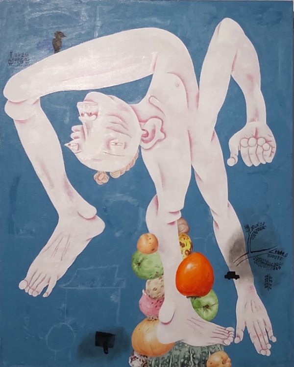 박수만 &lt;요가&gt;, 2024, 캔버스에 유채, 91x73cm