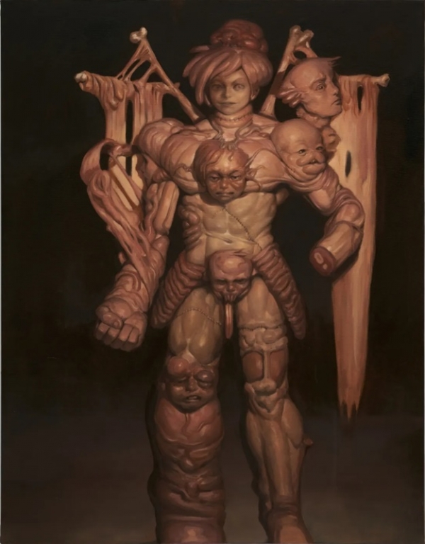 하승완 &lt;합체된 용&gt;, 2023, 캔버스에 유채, 11x91cm