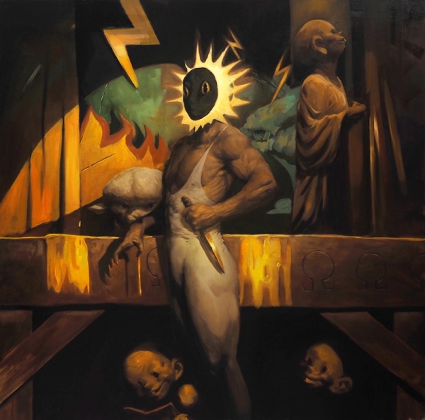 하승완 &lt;극중 포보스의 등장&gt;, 2019, 캔버스에 유채, 150x150cm