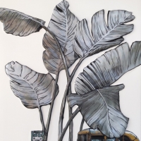 배수민 <정류장>. 2019. 합성수지에 우레탄 도장, pvc필름커팅, 82x115cm