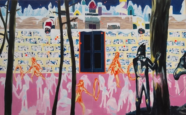 이인성 &lt;숲&gt;, 2015, 캔버스에 아크릴릭, 162x130cm 2폭