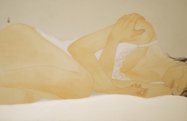 이선희 &lt;see-through&gt;, 2012, 마직에 분채, 200x135cm