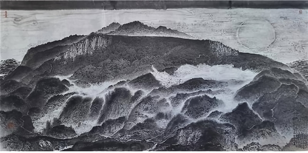 이선복 &lt;무등산 만월&gt;, 2024, 한지에 수묵, 245x122cm