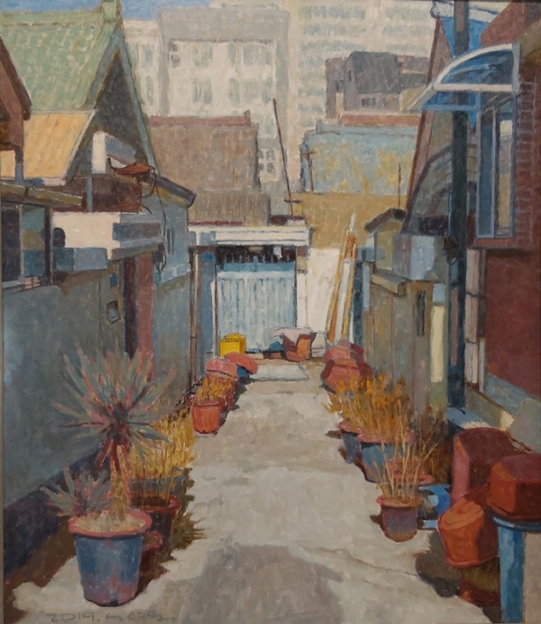 노여운 &lt;스며들다 1&gt;, 2019, 캔버스에 유채, 45.4x53cm