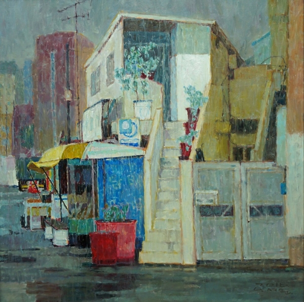 노여운 &lt;흘러가다&gt;, 2016, 캐버스에 유채, 65.1x65.1cm