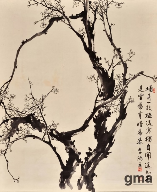 이병오 &lt;묵매&gt;, 1994, 한지에 먹, 134.5x113cm, 광주시립미술관 소장