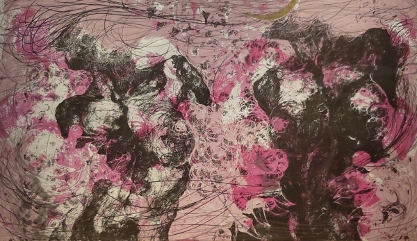 박소빈 &lt;The Deep 3&gt;, 2018, silk engraving에 연필, 채색, 135x230cm