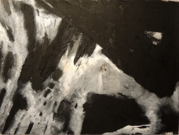 김유섭 &lt;검은 그림&gt;, 1996~2005, 캔버스에 혼합재, 135x180cm