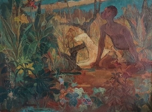 양인옥 &lt;잔서(殘書)&gt;, 1958, 캔버스에 유채, 97x130.3cm, 제주도립미술관 소장