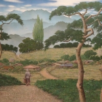 이강하 <솔마을의 아침>, 2005, 캔버스에 유채, 아크릴릭, 62x97cm