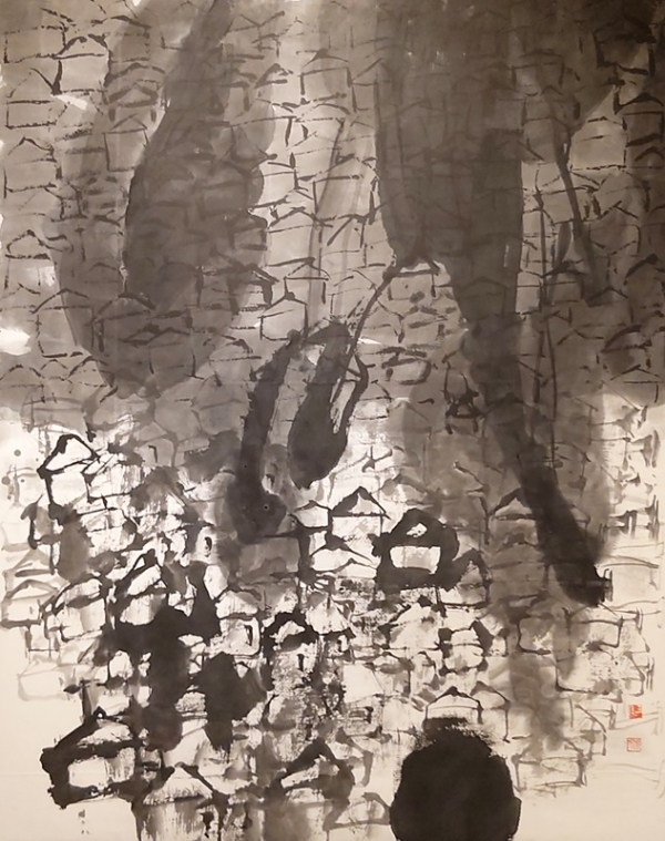김대원 &lt;옛 이야기&gt;, 2020, 한지에 수묵채색, 211.5x148cm