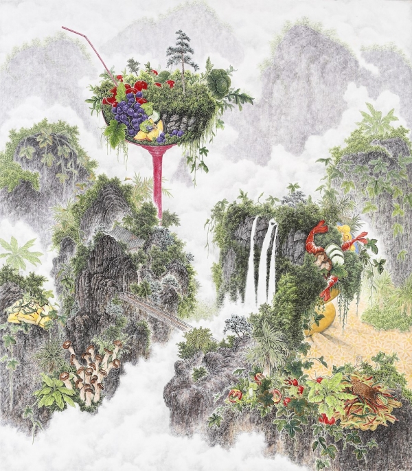 하루.K &lt;맛있는 산수&gt;, 2013, 한지에 수묵채색, 160x130cm