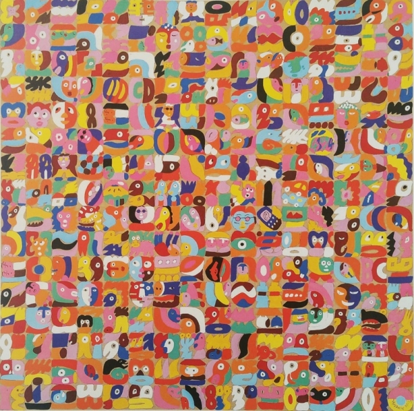 황영성 &lt;큰 가족 이야기&gt;, 2015, 캔버스에 유채, 200x200cm