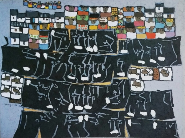 황영성 &lt;소시장 이야기&gt;, 1981, 캔버스에 유채, 194x258cm