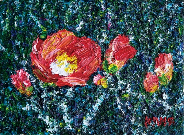강종열 &lt;동백&gt;, 2015, 캔버스에 유채, 22.2×16.5cm