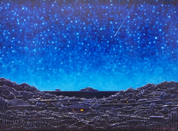 양나희 &lt;별의 시&gt;, 2019, 골판지에 유채, 72.7x51cm