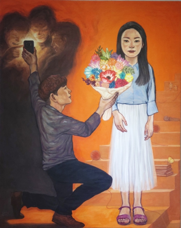 김화순 &lt;그 남자 그 여자&gt;, 2019, 캔버스에 유화 .90.9x72.7cm