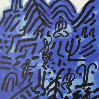 이구용 <神性>, 2023, 한지에 수묵채색, 100x69cm