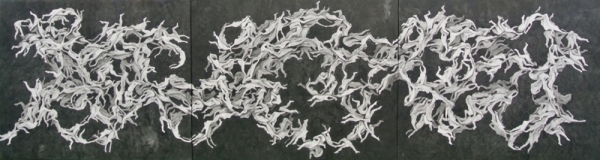 나지수 &lt;인과관계&gt;, 2017, 장지에 혼합채색