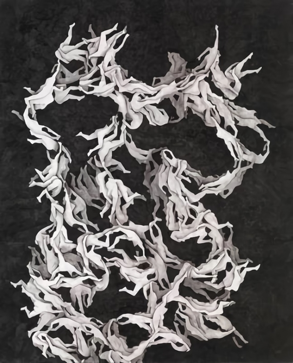 나지수 &lt;연기&gt;, 2020, 장지에 수묵채색, 162.5x130cm
