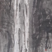 조병연 <월출산 바람폭포 소견>, 2024, 한지에 수묵, 210x74cm