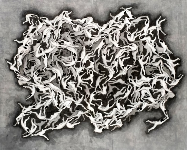 나지수 &lt;관계연결&gt;, 2016, 장지에 수묵채색, 152.2x130cm