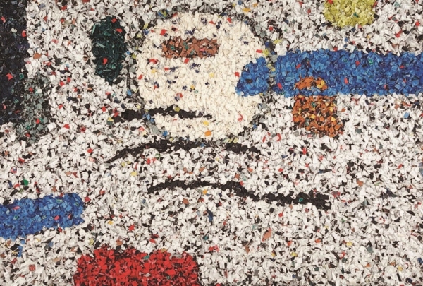 조광익 &lt;활(活)-달풀이 송가&gt;, 아크릴 박스에 수묵담채, 한지조각, 67×97cm