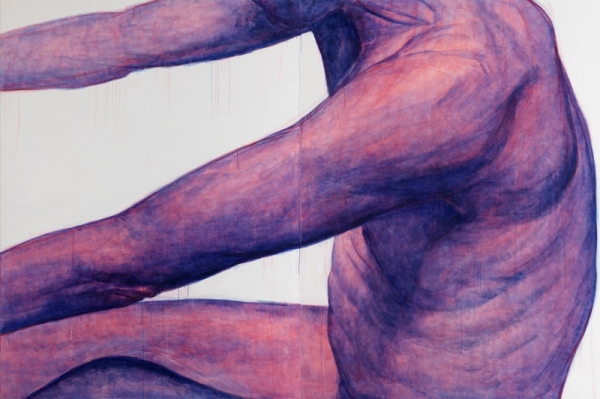 박치호 &lt;다시 일어서는 몸&gt;, 2022, 린넨에 아크릴릭, 259x388cm