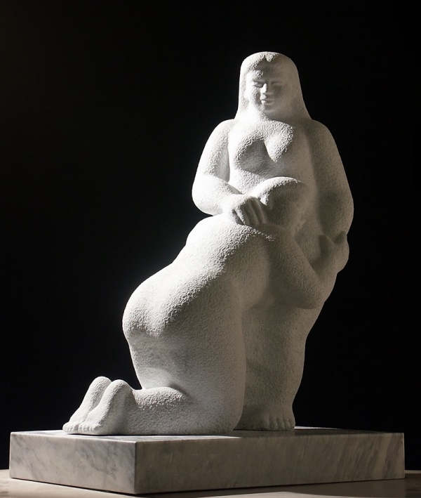 고정수 &lt;너에 평화가 있기를-1&gt;, 1996, 대리석, 100x73x52cm