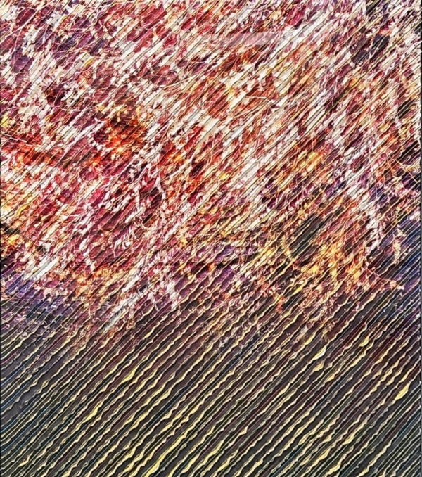 정예금 &lt;카스피아(부분)&gt;, 2023, 천에 혼합기법, 50x70cm