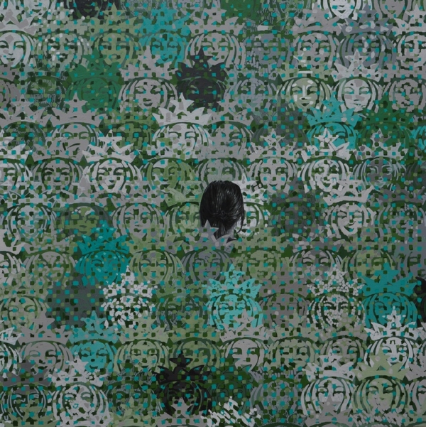 이조흠 &lt;untitled(starbucks)&gt;, 2020, 캔버스에 아크릴릭, 150x150cm