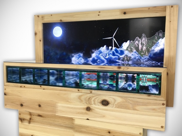임용현 &lt;Imagine&gt;, 2016, LED TV, 거울, 삼나무, 66.5x124x41cm, 4분40초 영상